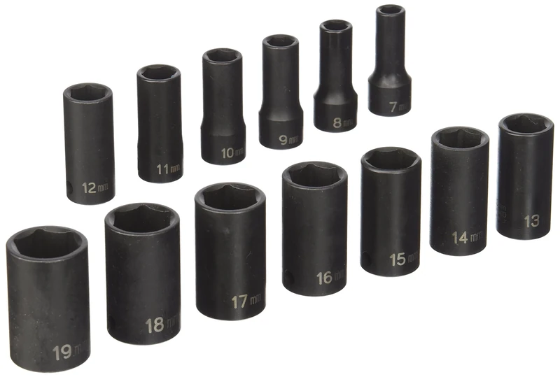 Grey Pneumatic (1213MSD 3/8" Drive 13-Piece Semi-Deep Metric Socket Set