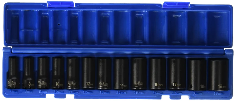 Grey Pneumatic (1203MSD 3/8" Drive 13-Piece 12-Point Semi-Deep Metric Socket Set