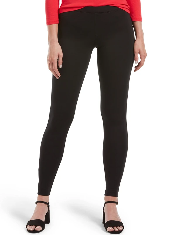 HUE Women's Ponte Leggings, Black, XL - Image 1