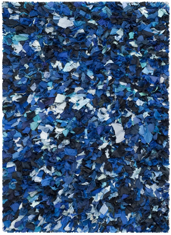 Safavieh Maxwell Shag Rug, Woven Polypropylene Carpet in Blue / Multi, 121 X 182 cm