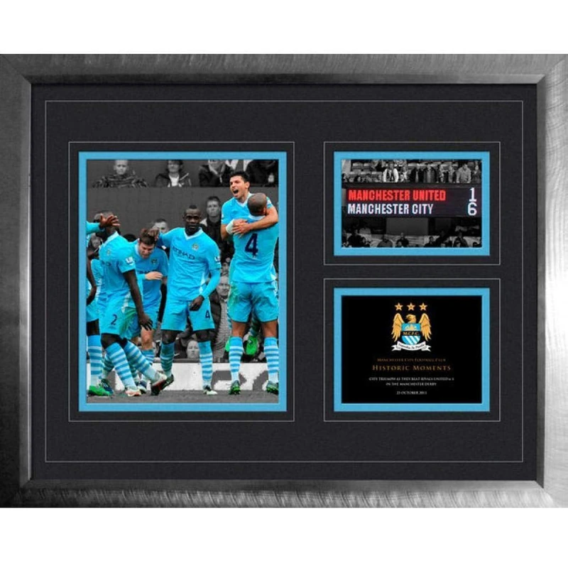 GB eye "Manchester City, 6-1 Vs Man Utd Framed and Mounted Photographic Print, Multi-Colour, 40 x 50 cm