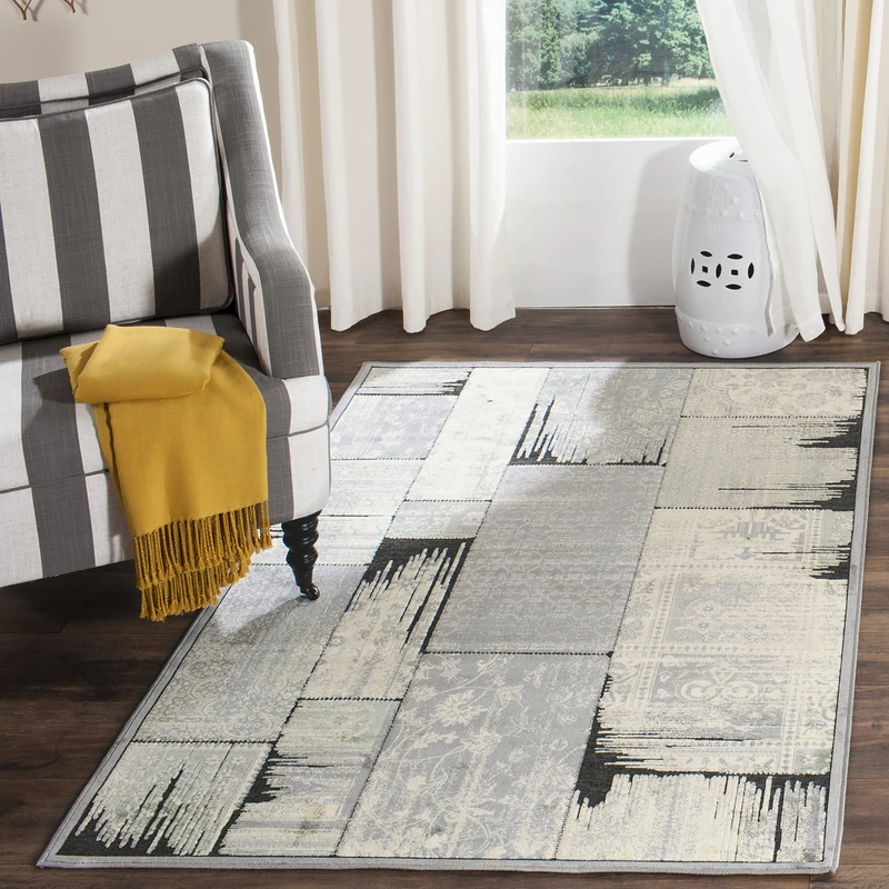 Safavieh Transitional Indoor Woven Rectangle Area Rug, Paradise Collection, PAR100, in Grey / Anthracite, 122 X 170 cm for Living Room, Bedroom or Any Indoor Space