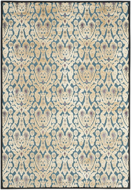 SAFAVIEH Transitional Rug for Living Room, Dining Room, Bedroom - Paradise Collection, Short Pile, in Beige and Blue, 244 X 340 cm