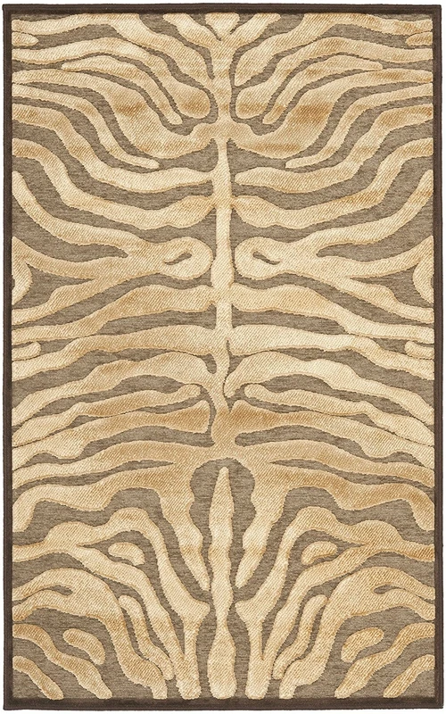 SAFAVIEH Transitional Rug for Living Room, Dining Room, Bedroom - Paradise Collection, Short Pile, in Mocha, 79 X 122 cm
