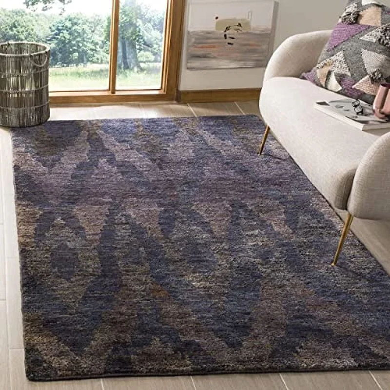 Safavieh Bohemian Indoor Hand Knotted Rectangle Area Rug, Bohemiam Collection, TMF333, in Midnight Violet, 152 X 244 cm for Living Room, Bedroom or Any Indoor Space