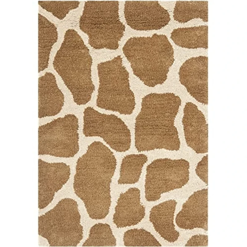 Safavieh Shaggy Indoor Hand Knotted Rectangle Area Rug, Rio Shag Collection, SG951, in Red / Multi, 183 X 274 cm for Living Room, Bedroom or Any Indoor Space