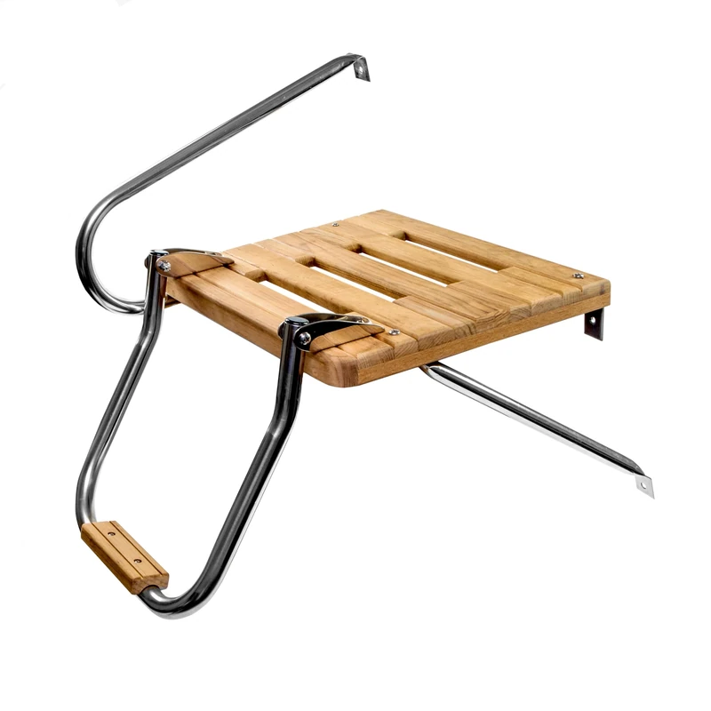 Whitecap Teak Boat Swim Platform with Ladder for Outboard Motors - Image 1
