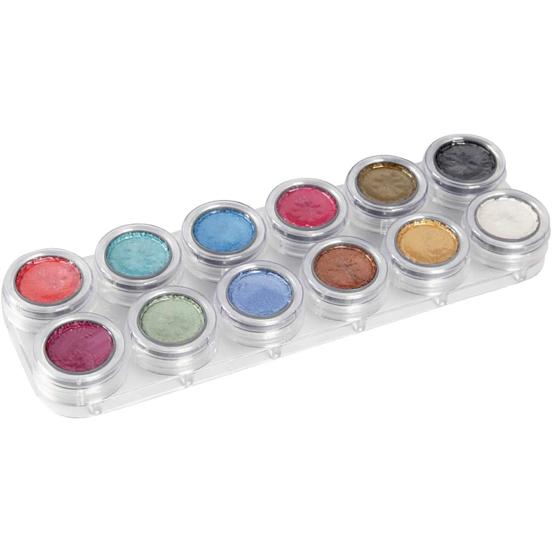 GRIMAS PEARL Pure 12 Palette - Water Based Face Paint Set
