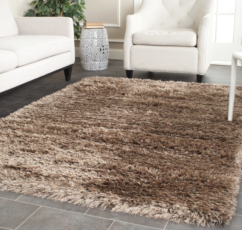 Safavieh Shaggy Indoor Woven Rectangle Area Rug, Rhapsody Shag Collection, RSG521, in Charcoal Grey, 119 X 170 cm for Living Room, Bedroom or Any Indoor Space