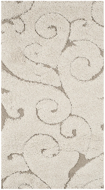 Safavieh Shaggy Indoor Woven Accent Area Rug, Florida Shag Collection, SG455, in Cream / Beige, 69 X 122 cm for Living Room, Bedroom or Any Indoor Space