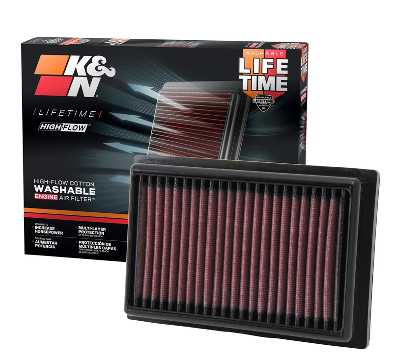 K&N Engine Air Filter: High Performance, Premium, Washable, Panel Filter: 2012-2018 (Prius, Corolla Hybrid, Aygo, C-HR, Yaris, Tank, Aqua, C1 II, 108), 33-2485