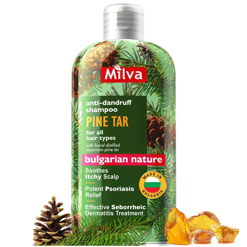 Milva Pine Tar Shampoo 200ml - Anti-Dandruff for Seborrheic Dermatitis
