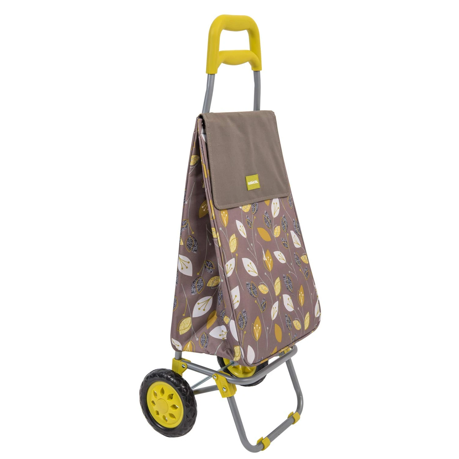 Sabichi Lemongrass 2 Wheel Shopping Trolley - 40L, Lightweight, Easy to Use, with Thermal Insulation Liner - Ergonomic Grip Handle - Steel Frame