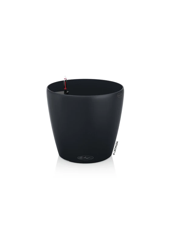 LECHUZA CLASSICO Color 43 Round Planter Plastic Self-watering Slate Round Plant Pot Indoor and Outdoor D43 H40 cm, 33L