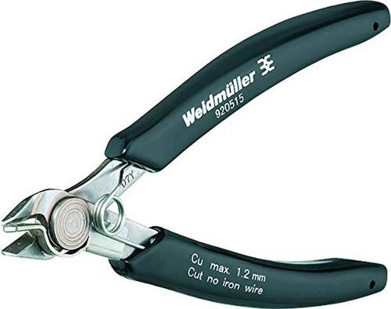 Weidmüller Super Cut 498800 Side Cutters (with Spring and Grip Covers, Pliers Head Polished Steel, for Soft Wire 0.2-1.2 mm/Standard Wire 0.18-0.9 mm, Electrician Tool) - Image 1