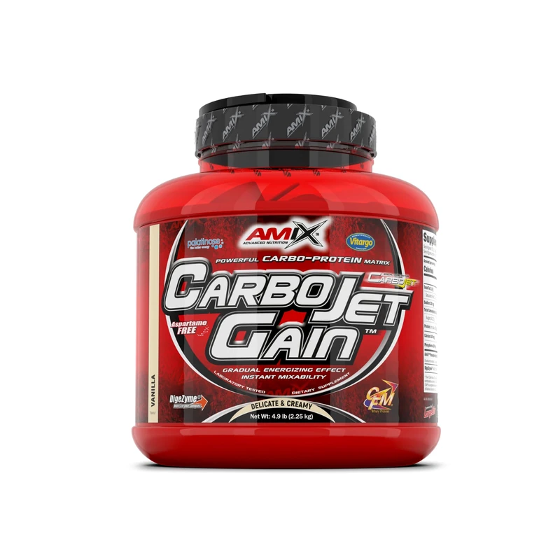 AMIX - Carbojet Gain Protein Powder - Carbohydrate Supplement - Protein for Muscle Gain - Ideal for Elite Athletes - Vanilla Flavor - 2.25 KG - Image 1
