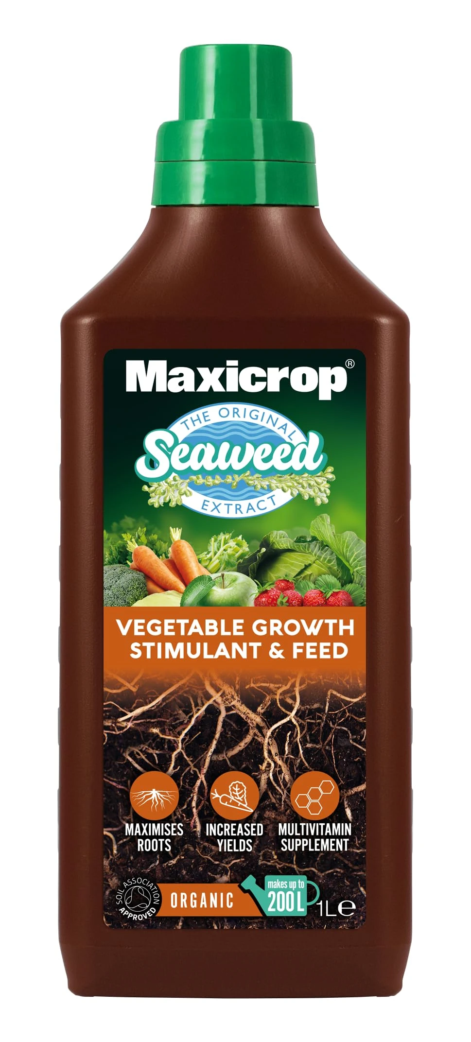 Maxicrop XNATF61L All Purpose Organic Garden Natural Fertiliser, 1L - All Purpose Organic Fertiliser - with Seaweed Extract - for Strong Growth and Healthy Root Development - Indoor and Garden Use