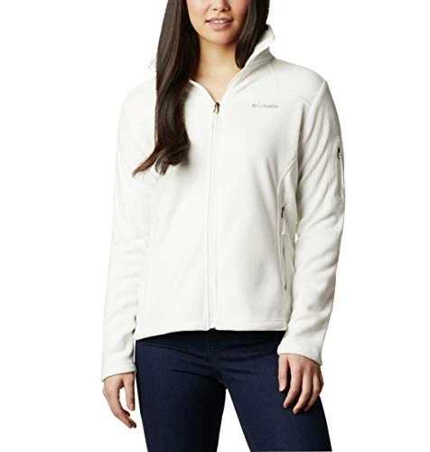 Columbia Women's Fast Trek Jacket, Full Zip Fleece Jacket, Sea Salt, Size XS