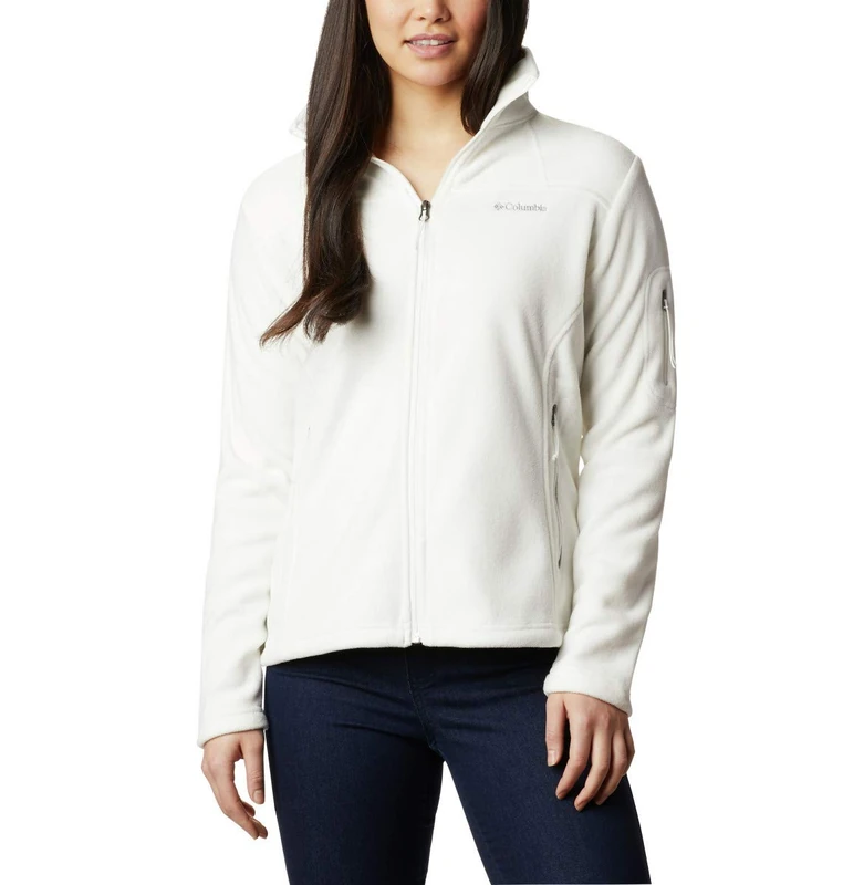 Columbia Women's Fast Trek Jacket, Full Zip Fleece Jacket, Sea Salt, Size S