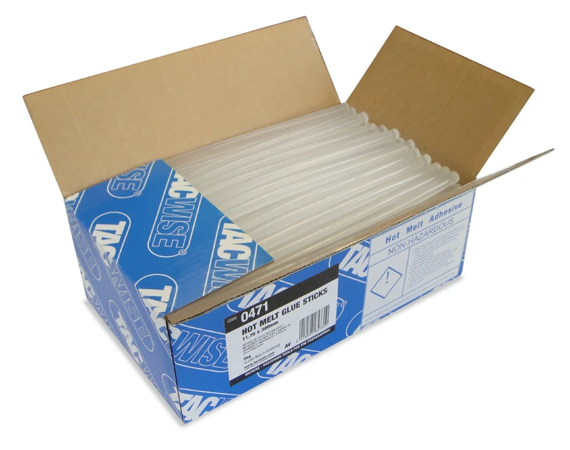 Tacwise 0471 Hot Melt Glue Sticks, 11.75mm x 300mm, Pack of 160, Clear