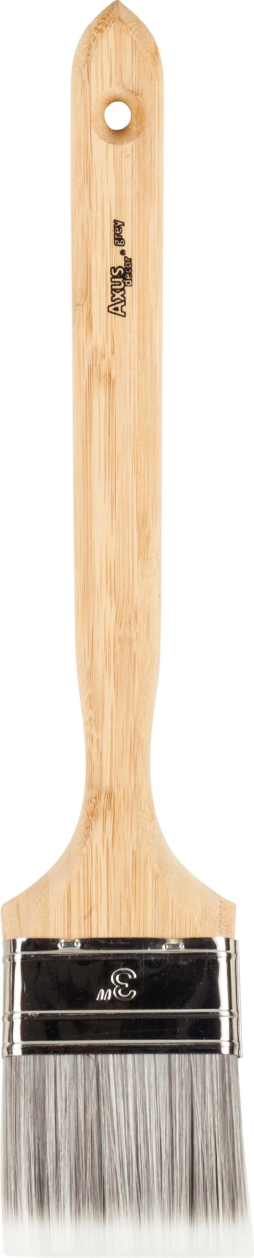 Axus Decor Awkward Reach Paint Brush (Grey Color) - 3"/75mm - For Behind Radiators, Pipes, and Other Hard-to-access Areas, Eco-friendly Natural Bamboo Handles, Anti-Rust Stainless Steel