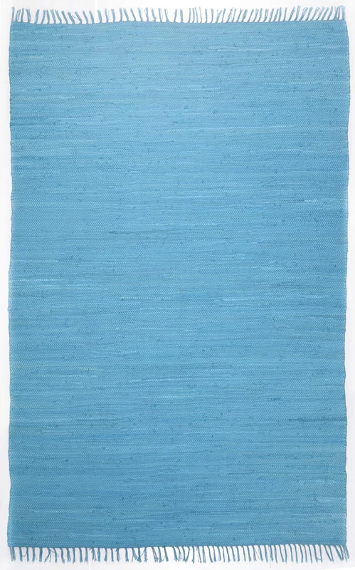 Theko Happy Cotton Rug, 100% Cotton, Turquoise, 120 x 180 cm