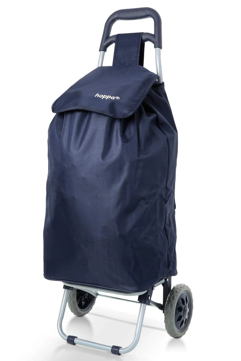 Hoppa 57Ltr Lightweight Shopping Trolley 2024 Model, Hard Wearing & Foldaway for Easy Storage With 1 years Guarantee(Navy)
