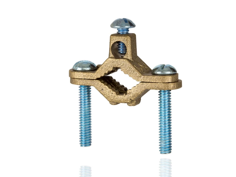 Bronze Ground Clamp, 1/2" - 1" Water Pipe Size, 10 sol - 2/0 str Ground Wire Range, 20-Pack - Image 1