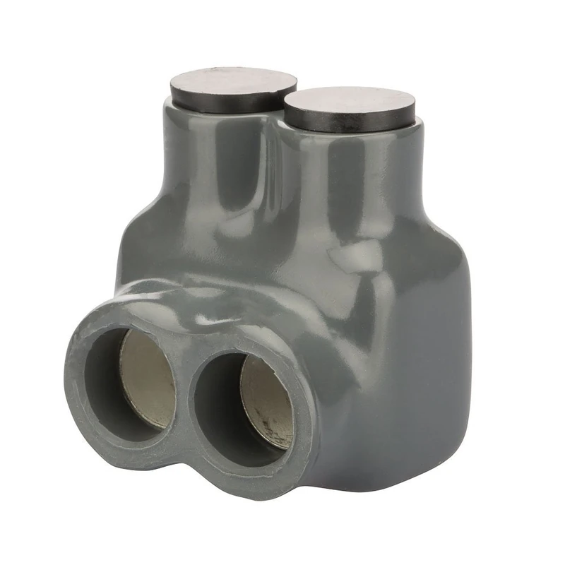 Polaris Grey Insulated Connector for Fine-Stranded Flexible Copper Conductor, 1-10 AWG and 2-10 AWG Wire Range, 2 Ports, 3/16" Hex, 1.62" Width, 1.75" Height, 1.62" Length(Pack of 6)