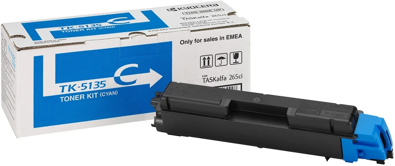 Kyocera TK-5135C Toner Cyan, 5,000 Pages, Original Premium Printer Cartridge 1T02PACNL0 compatible with TASKalfa 265ci, TASKalfa 266ci