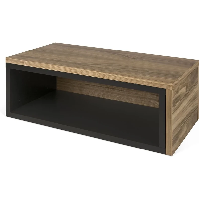 TemaHome Jazz Coffee Table, Walnut and Black, 90 x 45 x 33 cm