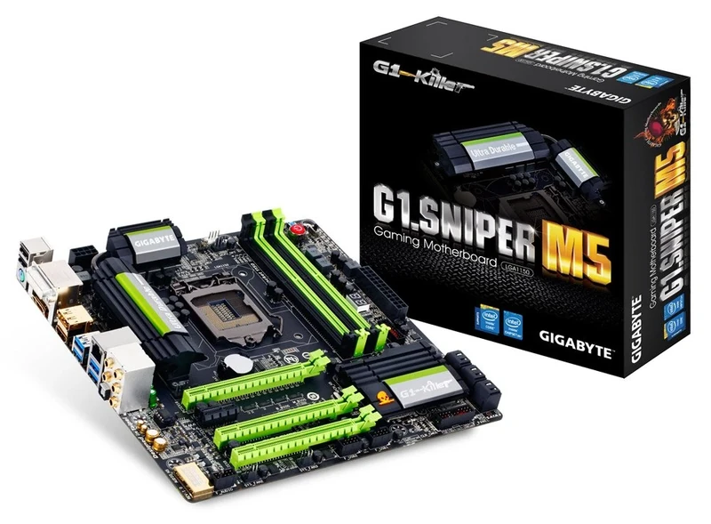 Gigabyte G1.SNIPER M5 Motherboard (Socket 1150, Z87 Express, DDR3, S-ATA 600, Micro ATX, Haswell, Supports 4th Generation Intel Core Processors, GIGABYTE UEFI Dual BIOS)