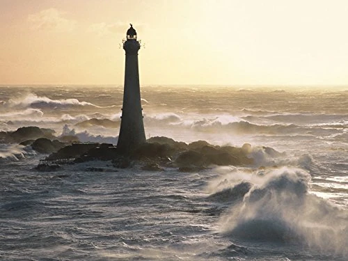Jean Guichard 60 x 80 cm Phare De Skerryvore Scotland Canvas