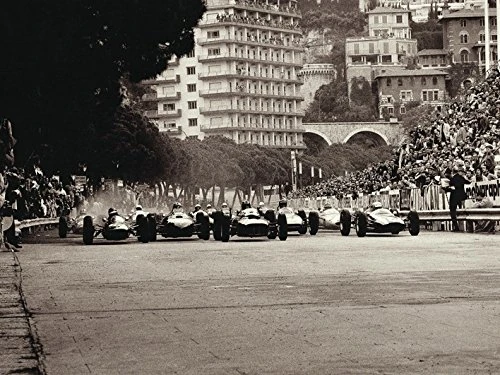 Jesse Alexander "Monaco Grand Prix, 1962" Canvas Print, Multi-Colour, 60 x 80 cm