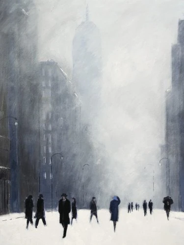Jon Barker "Blizzard 5th Avenue Canvas Print, Multi-Colour, 60 x 80 cm