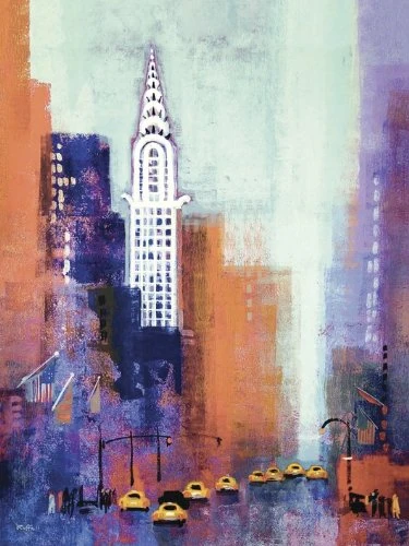 Colin Ruffell "Manhattan Chrysler Building Canvas Print, Multi-Colour, 60 x 80 cm