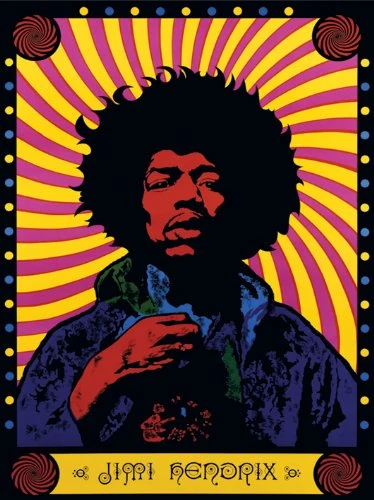Jimi Hendrix "Psychedelic" Canvas Print, Cotton, Multi-Colour, 3.20 x 60.00 x 80.00 cm
