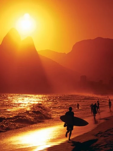 Rio De Janeiro "Ipanema Beach Canvas Print, Multi-Colour, 60 x 80 cm