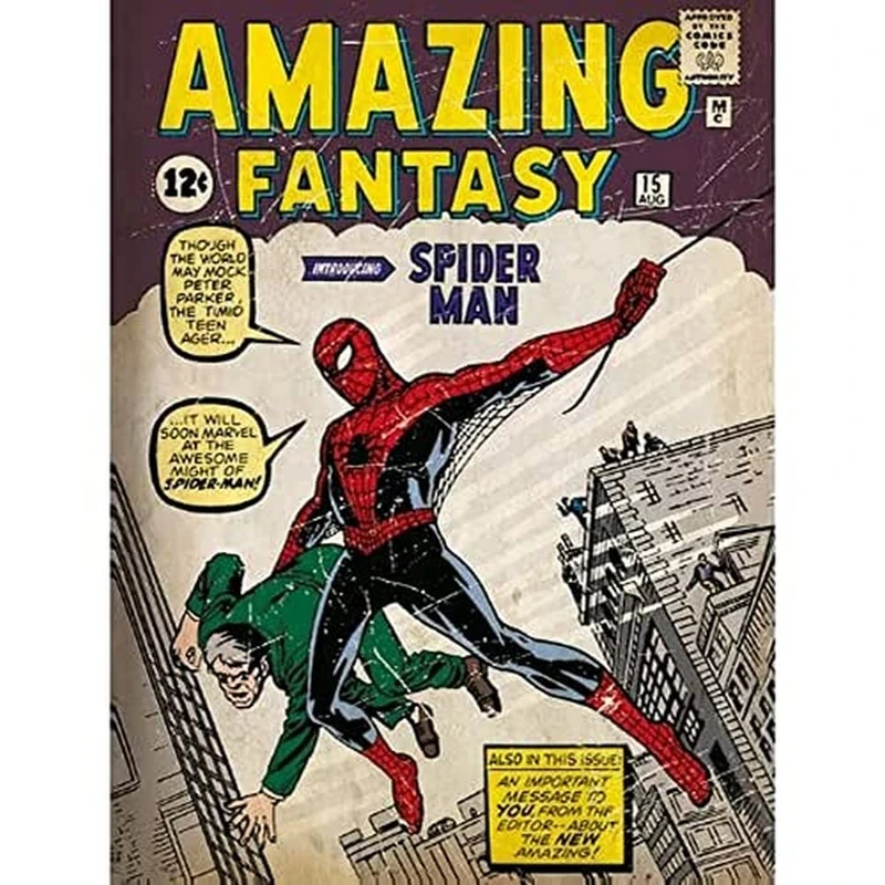 Marvel Spider-Man (Issue 1) Canvas, Multi-Colour, 60 x 80 cm