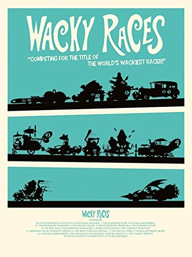 Hanna-Barbera Wacky Races Canvas Print, Multi-Colour, 60 x 80 cm