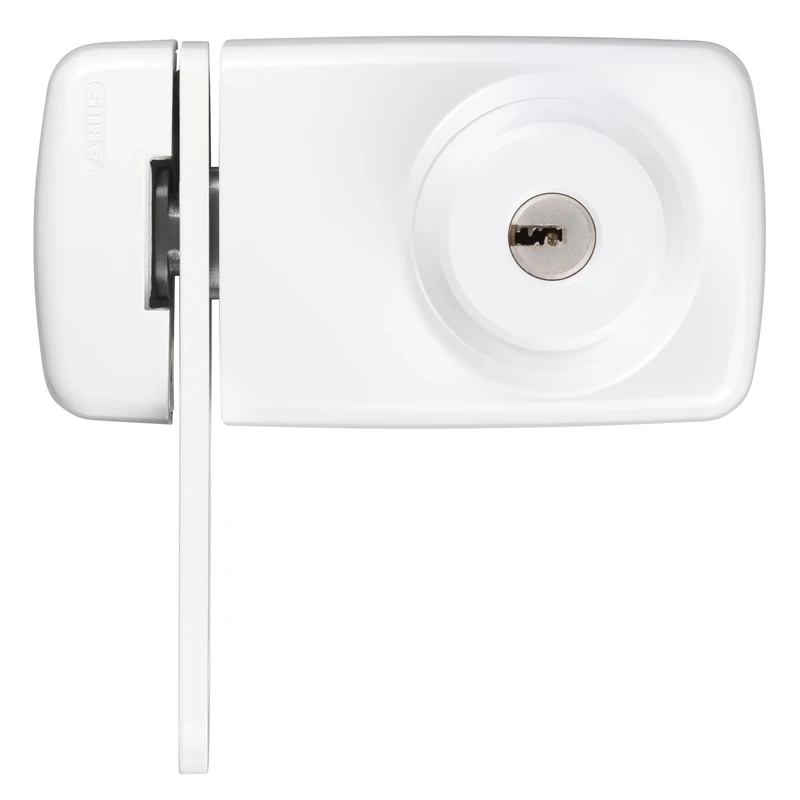 ABUS 533037 7035 W Additional Door Lock with Cylinder and Stirrup on Both Sides White