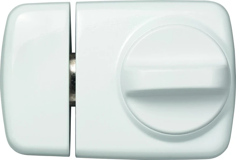 ABUS 589171 7510 W Door Lock with Rotary Knob for Doors with Slim Profiles White