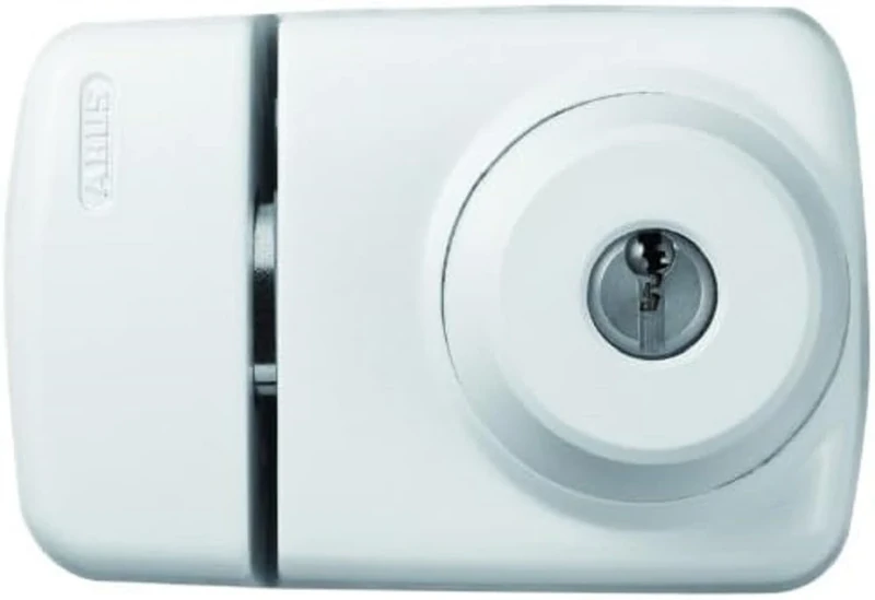 ABUS 589225 7525 W Door Lock with Internal and External Cylinders for Thin Doors White