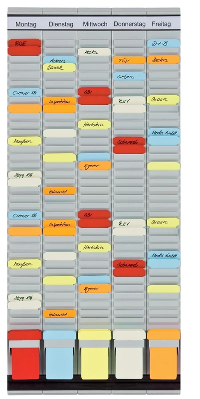 Franken PV-SET2 T-Card Office Planner with German Headings 31.5 x 78 cm 35 Items