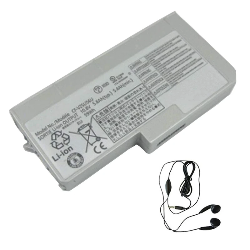 amsahr CFVZSU56U-03 Replacement Battery for PANASONIC CFVZSU56U, CF-F8, CF-VZSU56U - Includes Stereo Earphone ()