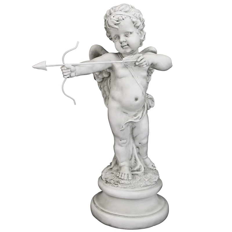 Design Toscano SH94142 Cupid's Message of Love Statue, Antique Stone Finish