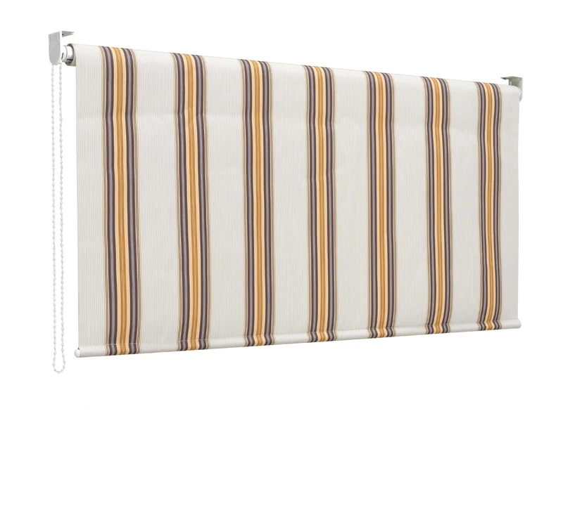 Garden Friend Fall Awning with Aluminium Roller and Polyester Cover, Ceiling Attachment, Height 250 cm, Length 150 cm, Beige Stripe