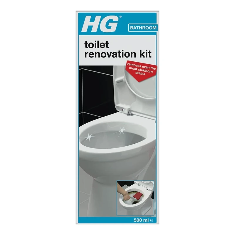HG Toilet Renovation Cleaning Kit, Effective Bathroom & WC Cleaner, Cleans and Descales Toilet Bowl & Under Toilet Rim, Limescale & Stain Remover - 500ml (318006106)