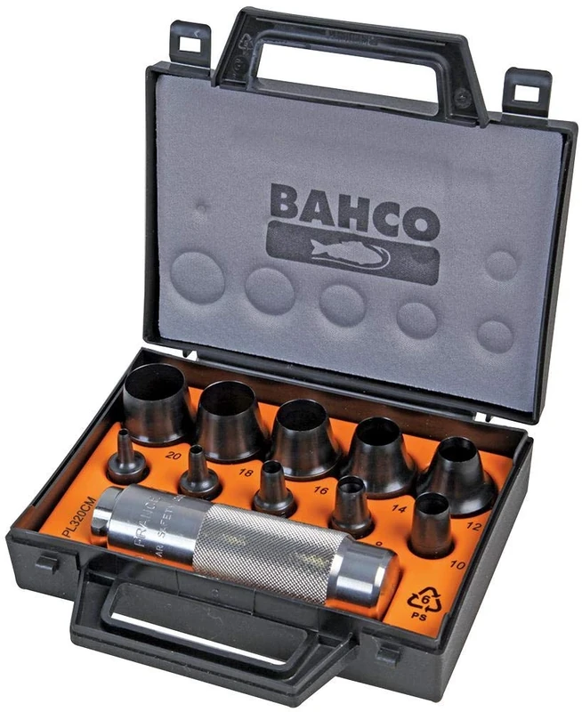 Bahco 400003020 Interchangeable Punching Set, Black/Orange, 3-20 mm, Set of 11 Piece