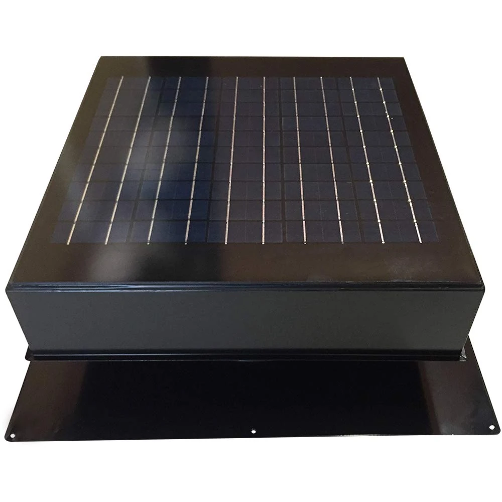 Remington Solar 20 Watt Solar-Powered Black Attic Fan - Round